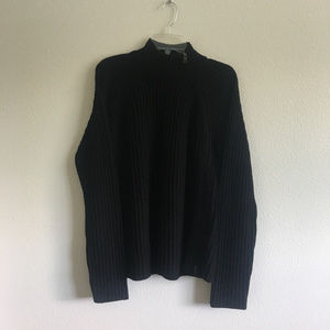 Armani Exchange Ribbed Zip Mock Neck Sweater